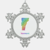 Vermont Schneeflocken Zinn-Ornament (Vorderseite)