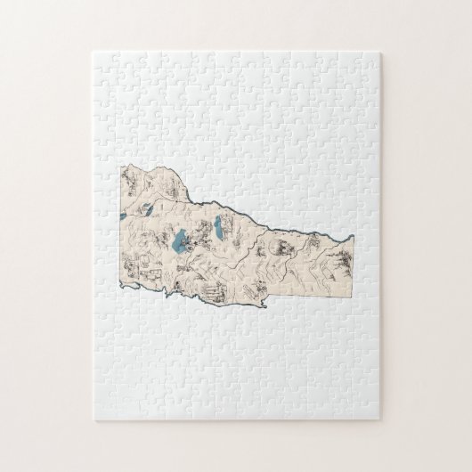 Vermont Shaped Vintag Picture Map Puzzle (Vertikal)