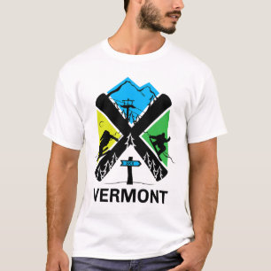 Vermont Ski T-Shirt - Skifahren und Snowboard-Zube