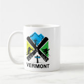 Vermont Ski T Shirt - Skiing And Snowboard Accesso Kaffeetasse (Links)