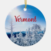 Vermont Snow and Mountain Foto Keramik Ornament (Vorne)