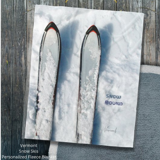 Vermont Snow Ski Fleece Blanket