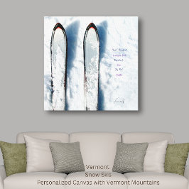 Vermont Snow Ski Stretched Canvas Print Leinwanddruck