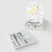 Vermont Snow Skis Stone Untersetzer (Seitenansicht)