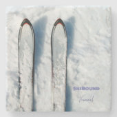 Vermont Snow Skis Stone Untersetzer (Vorderseite)