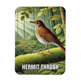 Vermont Staat Bird Hermit Thrush Magnet