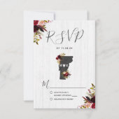 Vermont Staat Destination Rustic Wedding RSVP (Vorderseite)