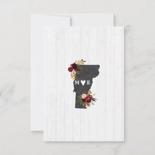 Vermont Staat Destination Rustic Wedding RSVP (Rückseite)