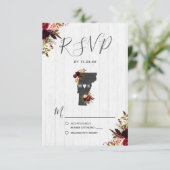 Vermont Staat Destination Rustic Wedding RSVP Karte (Stehend Vorderseite)