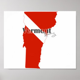 Vermont Staat Dive Flag Poster