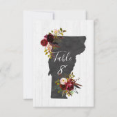 Vermont Staat Hochzeit in Urlaubsort Tischnummern (Rückseite)