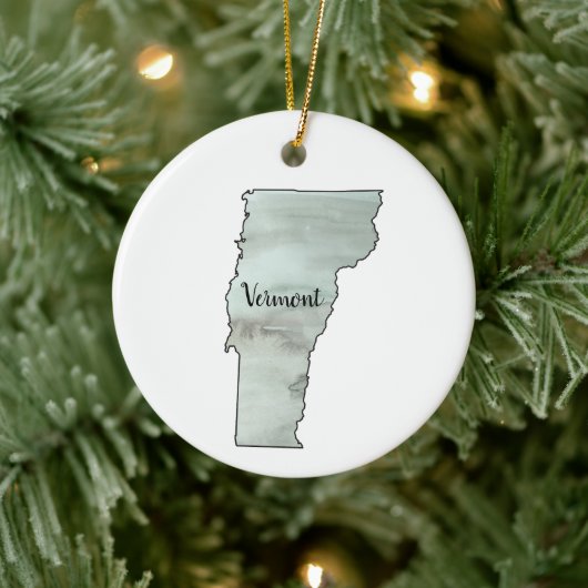 Vermont Staat Illustration Malerei Keramik Ornament (Baum)