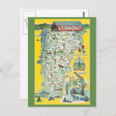 Vermont Staat Karte Postkarte (Vorne/Hinten)