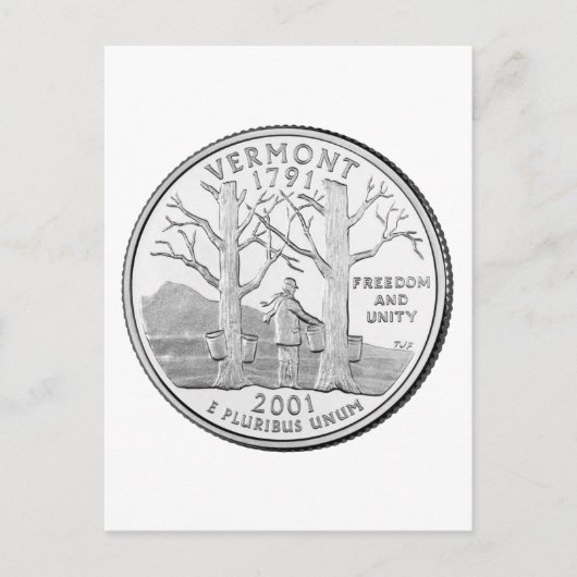 Vermont Staat Quarter Postkarte (Vorderseite)