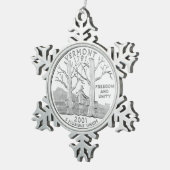 Vermont Staat Quarter Schneeflocken Zinn-Ornament (Rechts)
