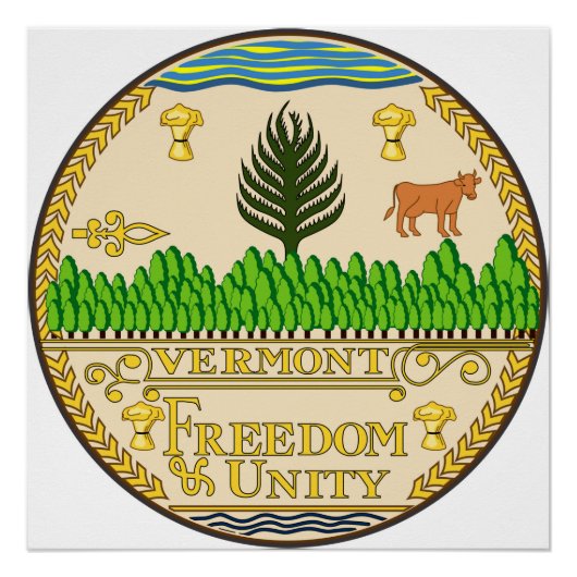 Vermont Staat Siegel Amerikanische Republik Symbol Poster (Vorderseite)