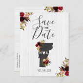 Vermont Staat Zielort Rustikal Save the Date Ankündigungspostkarte (Vorne/Hinten)