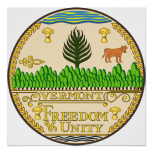 Vermont-Staats-Siegelamerika-Republiksymbol Poster