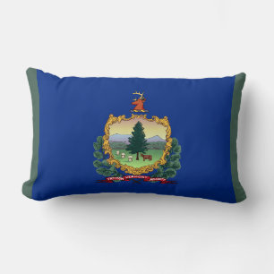 Vermont State Flag Print Patriotic Lendenkissen