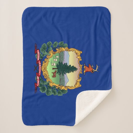 Vermont State Flag Print Patriotic Sherpadecke (Vorderseite)