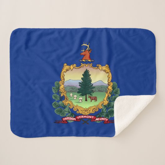 Vermont State Flag Print Patriotic Sherpadecke (Vorderseite (Horizontal))