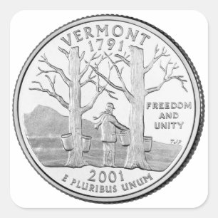 Vermont State Quarter Quadratischer Aufkleber