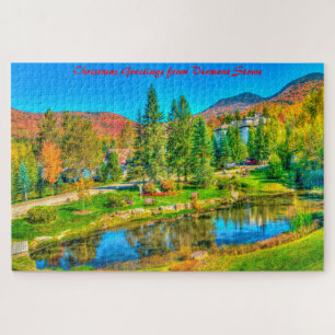 Vermont Stowe.Weihnachtsgrüße Puzzle