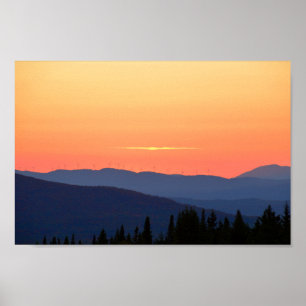 Vermont Sunset mit Windturbinen Poster
