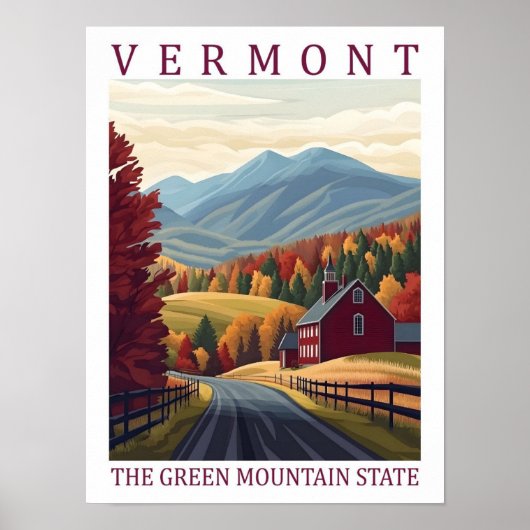 Vermont the Green Mountains Staat USA Travel Place Poster (Vorne)