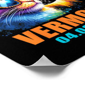 Vermont Total Solar Eclipse 2024 Cat Solar Eclipse Poster (Ecke)