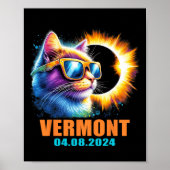 Vermont Total Solar Eclipse 2024 Cat Solar Eclipse Poster (Vorne)