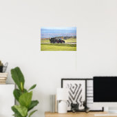 Vermont Tractor Hauling Hay Bales Poster (Heimbüro)