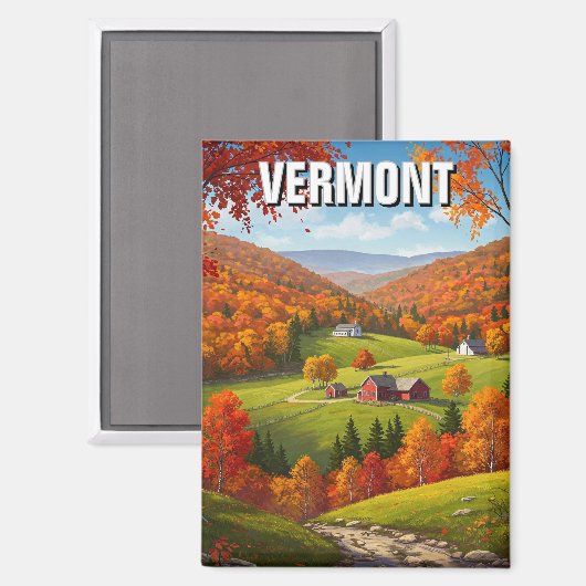 Vermont Travel Magnet (Vorderseite/Rückseite)