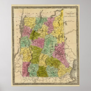 Vermont und New Hampshire Poster