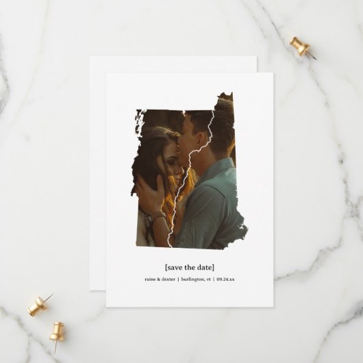 Vermont und New Hampshire Save the Date Fotokarte (Vorderseite/Rückseite Beispiel)