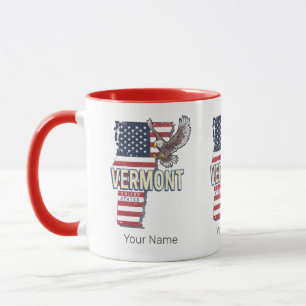 Vermont United Staaten Retro Staat Map Vintag USA Tasse