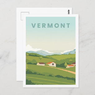 Vermont USA Famous Travel Place Illustration Postkarte
