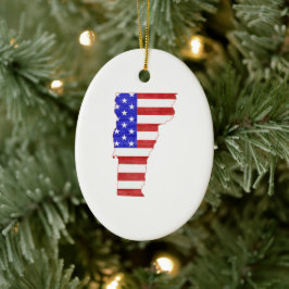 Vermont USA Flaggen Silhouette Staat Karte Keramikornament