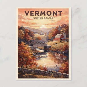 Vermont USA Vintage Reise Postkarte