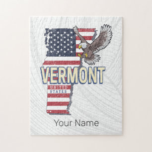 Vermont Vereinigte Staaten Retro-Staatskarte Vinta Puzzle