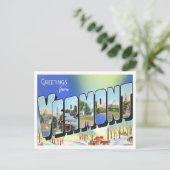 Vermont Vintag Big Letters Postkarte (Stehend Vorderseite)