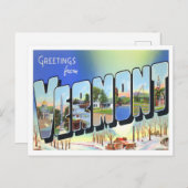 Vermont Vintag Big Letters Postkarte (Vorne/Hinten)