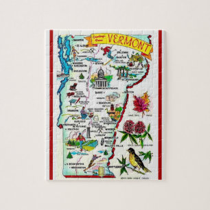 Vermont Vintag Map Puzzle