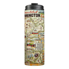 Vermont Vintag Map Thermosbecher