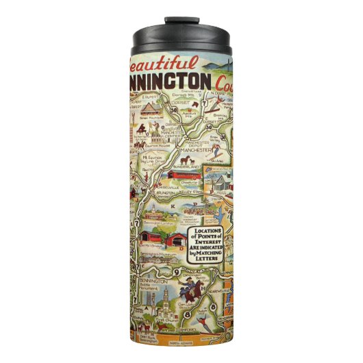 Vermont Vintag Map Thermosbecher (Vorderseite)