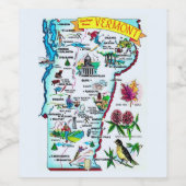 Vermont Vintag Map Weinetikett (Einzelnes Label)