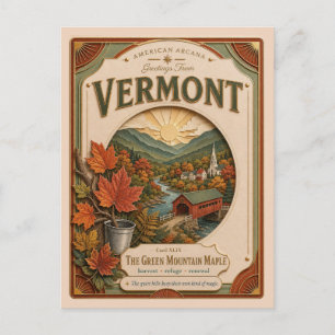 Vermont Vintage Paper Cut American Arcana Postkarte