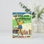 Vermont Vintage Skifahren Postkarte (Stehend Vorderseite)