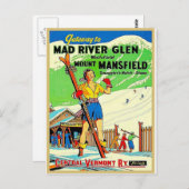 Vermont Vintage Skifahren Postkarte (Vorne/Hinten)