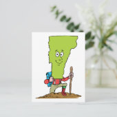 Vermont VT Hiker Vintage Reise Souvenir Postkarte (Stehend Vorderseite)